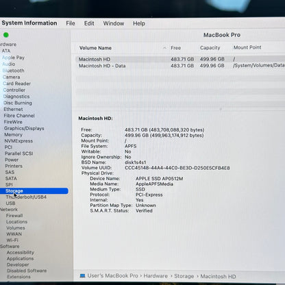 2019 Apple MacBook Pro 15" i9-9880H 2.3GHz 16GB RAM 512GB SSD 560X Gray READ