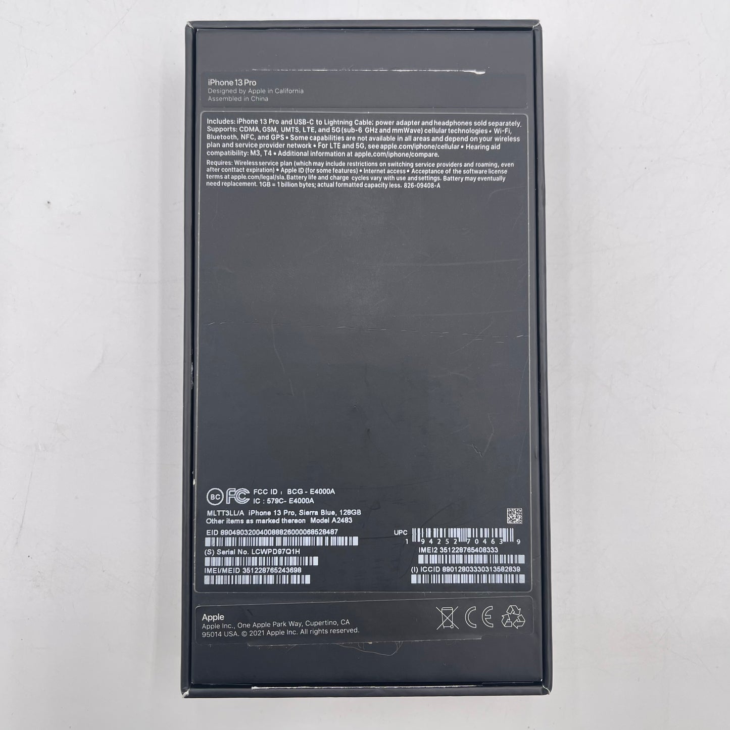 Factory Unlocked Apple iPhone 13 Pro 128GB Sierra Blue MLQL3LL/A