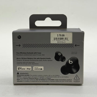 New Beats Solo Buds Wireless In-Ear Bluetooth Headphones Black MUVW3LL/A