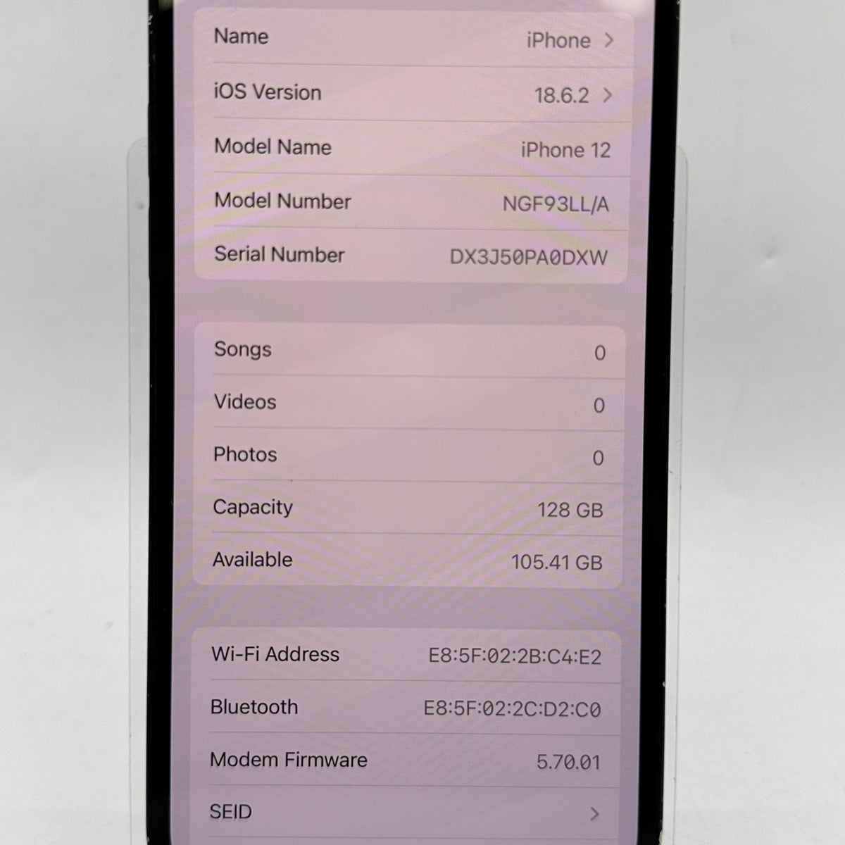 Unlocked Apple iPhone 12 128GB Black NGF93LL/A