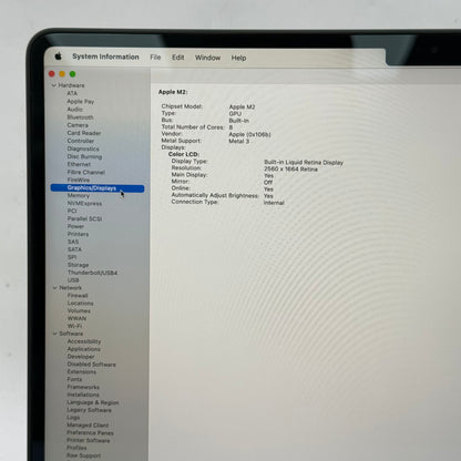 2022 Apple MacBook Air 13.6" M2 8C GPU 3.5GHz 8GB RAM 256GB SSD A2681