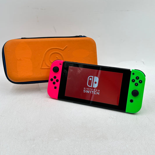 Nintendo Switch v2 Video Game Console Only HAC-001 (-01) Neon Pink/Neon Green