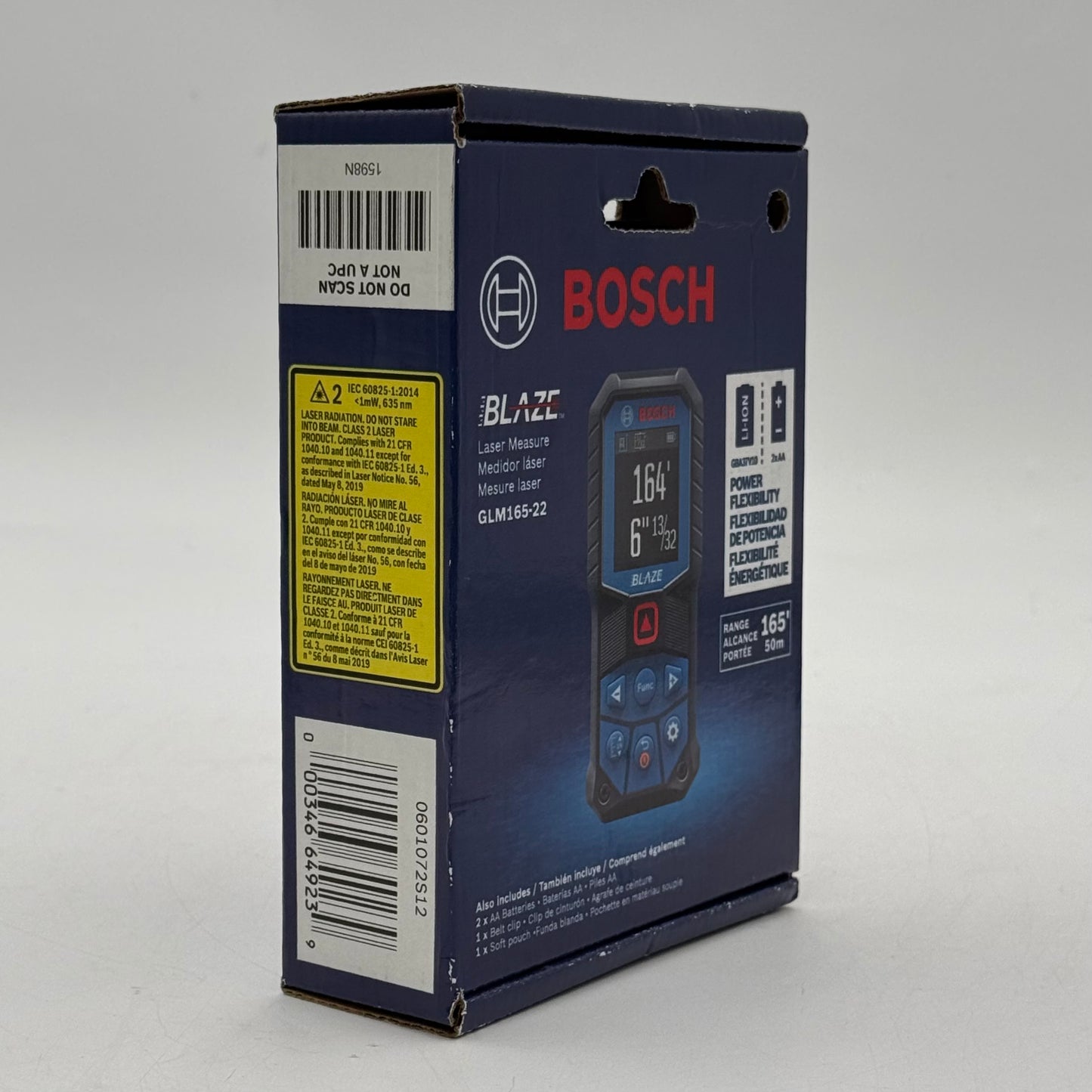 New Bosch GLM165-22 3V Blaze Laser Distance Measure
