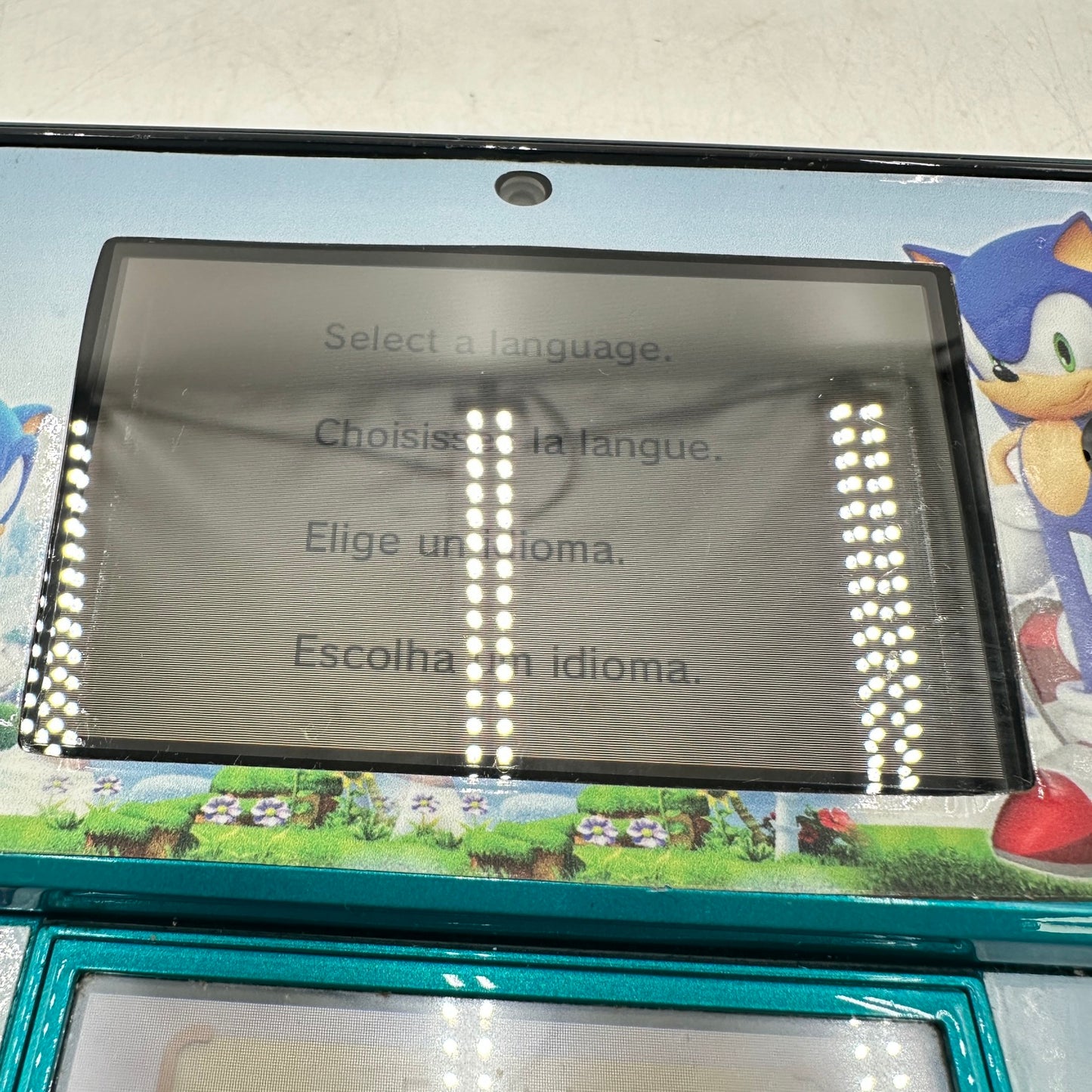 Nintendo 3DS Handheld Game Console Only CTR-001 Aqua Blue (Sonic Sticker)