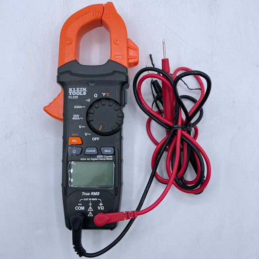 Klein Tools Auto‑Ranging Digital Clamp Meter 400A AC Digital Clamp Meter CL220