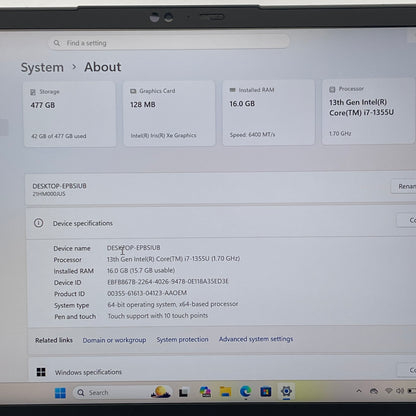 Lenovo ThinkPad X1 Carbon Gen 11 14" i7-1355U 1.7GHz 16GB RAM 512GB SSD