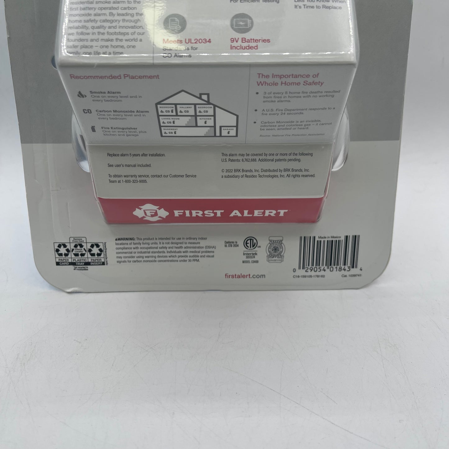 New First Alert Carbon Monoxide Alarm 2 Pack Carbon Monoxide Detector 1039741