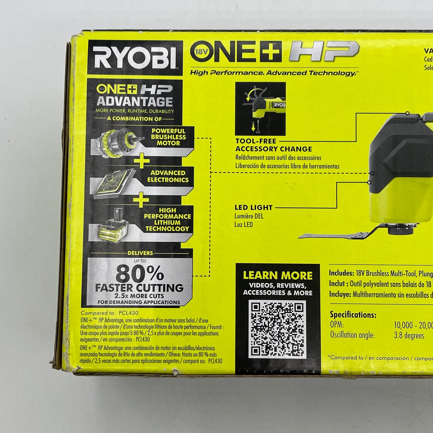 New Ryobi PBLMT51B 18V Brushless Multi Tool