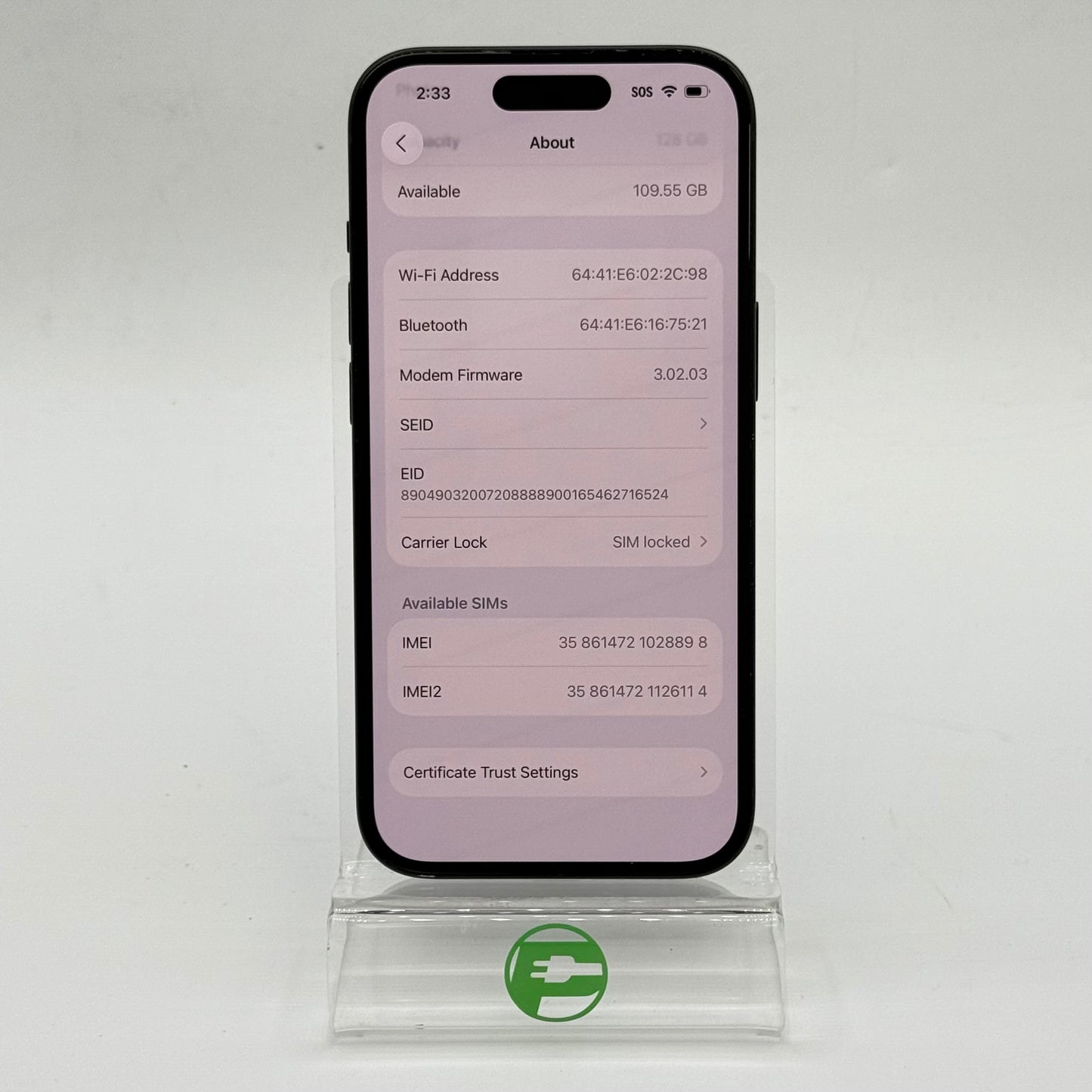 T-Mobile Apple iPhone 15 128GB Black MTLV3LL/A