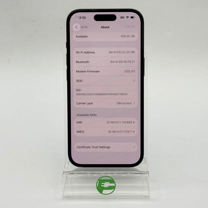 T-Mobile Apple iPhone 15 128GB Black MTLV3LL/A