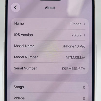 Factory Unlocked Apple iPhone 16 Pro 256GB Desert Titanium MYMJ3LL/A