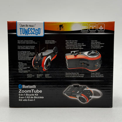 Tunes2Go ZoomTube 6-In-1 Bicycle Kit Bluetooth Speaker Phone Mount ZTB-F01