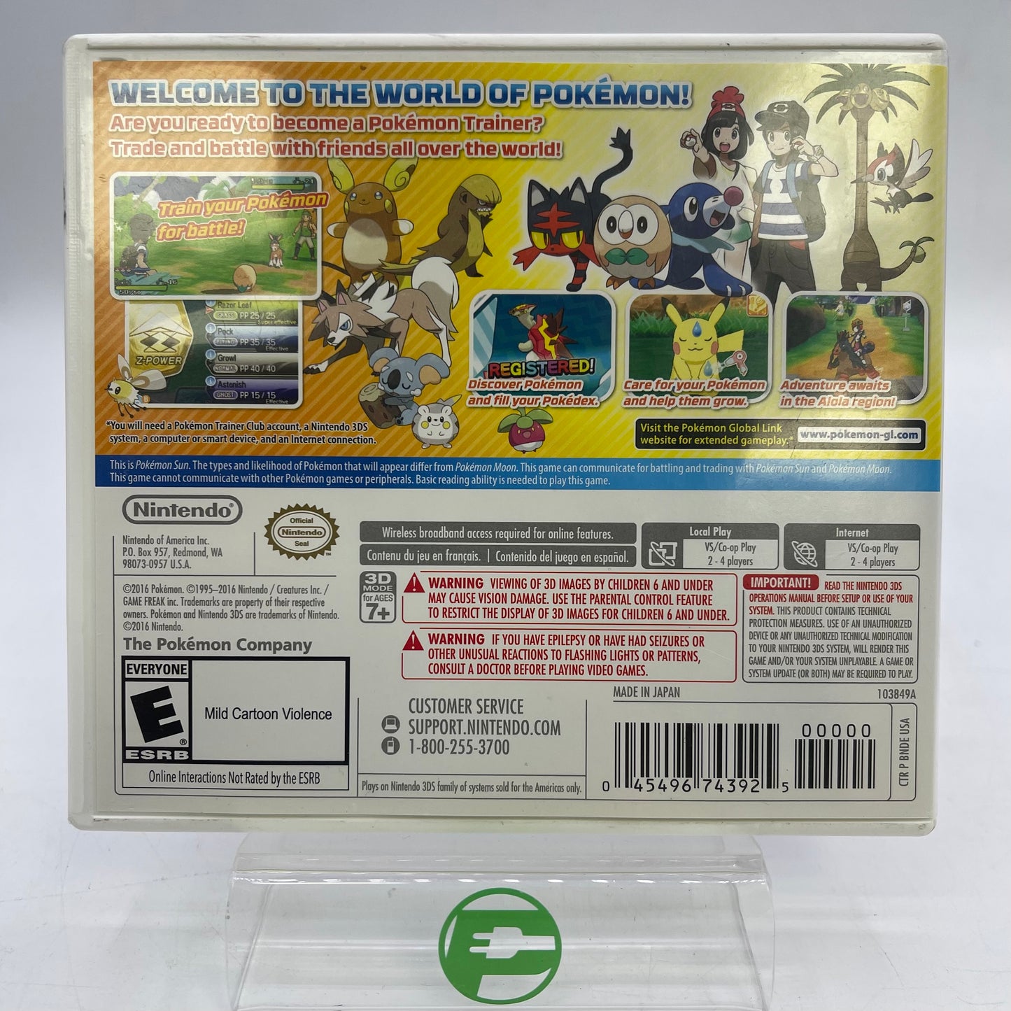 Pokemon Sun (Nintendo 3DS, 2016)