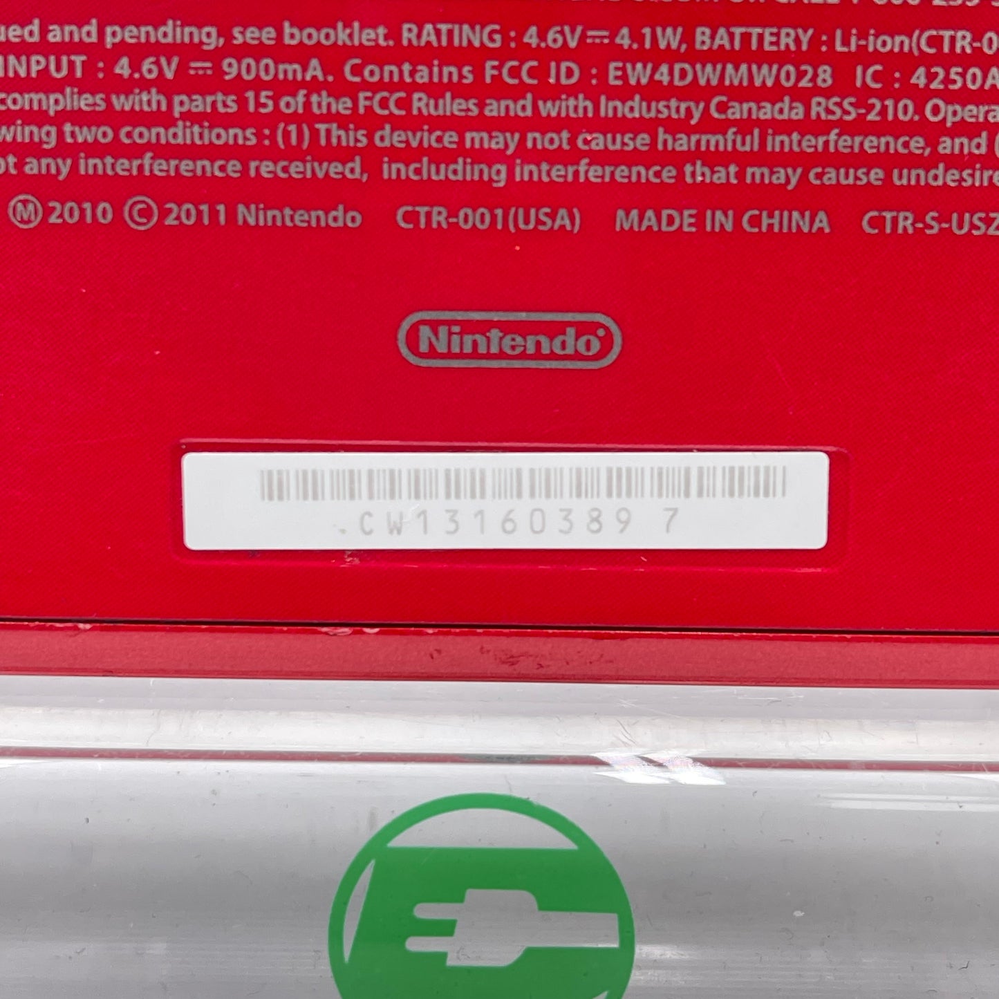 Nintendo 3DS Handheld Game Console Only CTR-001 Red