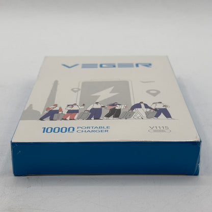 New Veger 10000mAh Portable Charger 15W Portable Power Bank V1115 Black