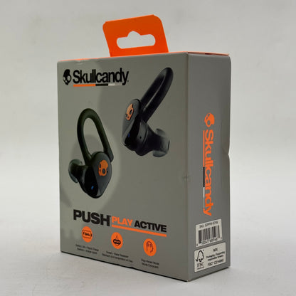 New Skullcandy Push Play Active Wireless In-Ear Bluetooth Headphones Black S2PPW
