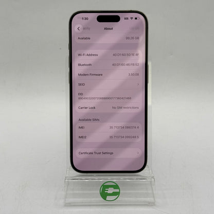Factory Unlocked Apple iPhone 15 Pro 128GB Natural Titanium MTQP3LL/A