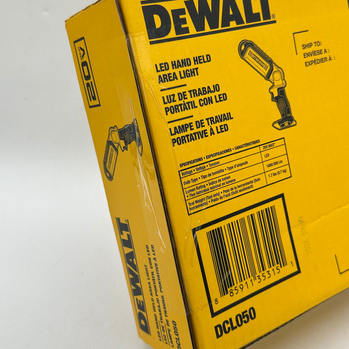 New DeWalt DCL050 20V MAX LED Hand Held Area Light