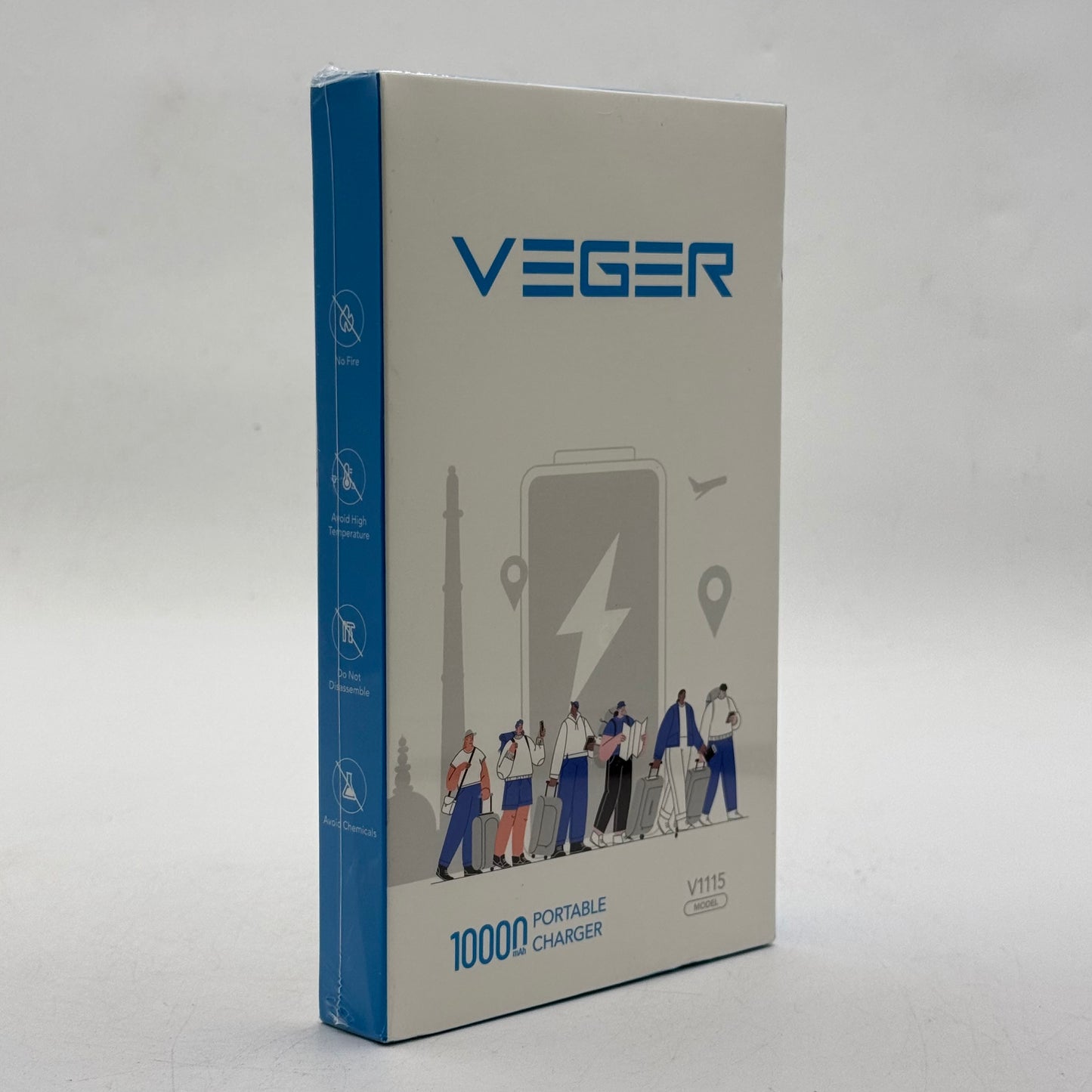 New Veger 10000mAh Portable Charger 15W Portable Power Bank V1115 White