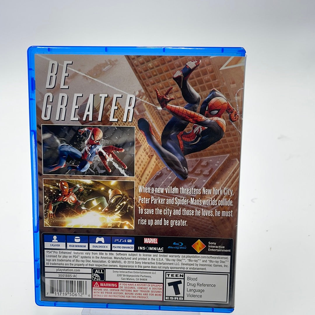 Marvel Spiderman  (Sony PlayStation 4 PS4,  2018)