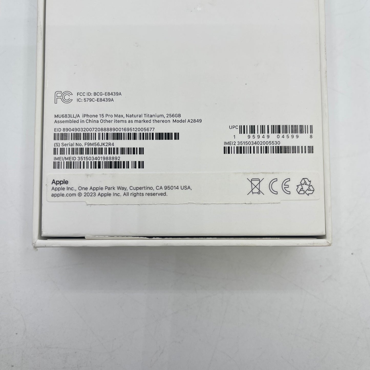 Factory Unlocked Apple iPhone 15 Pro Max 256GB Natural Titanium MU683LL/A