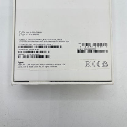 Factory Unlocked Apple iPhone 15 Pro Max 256GB Natural Titanium MU683LL/A