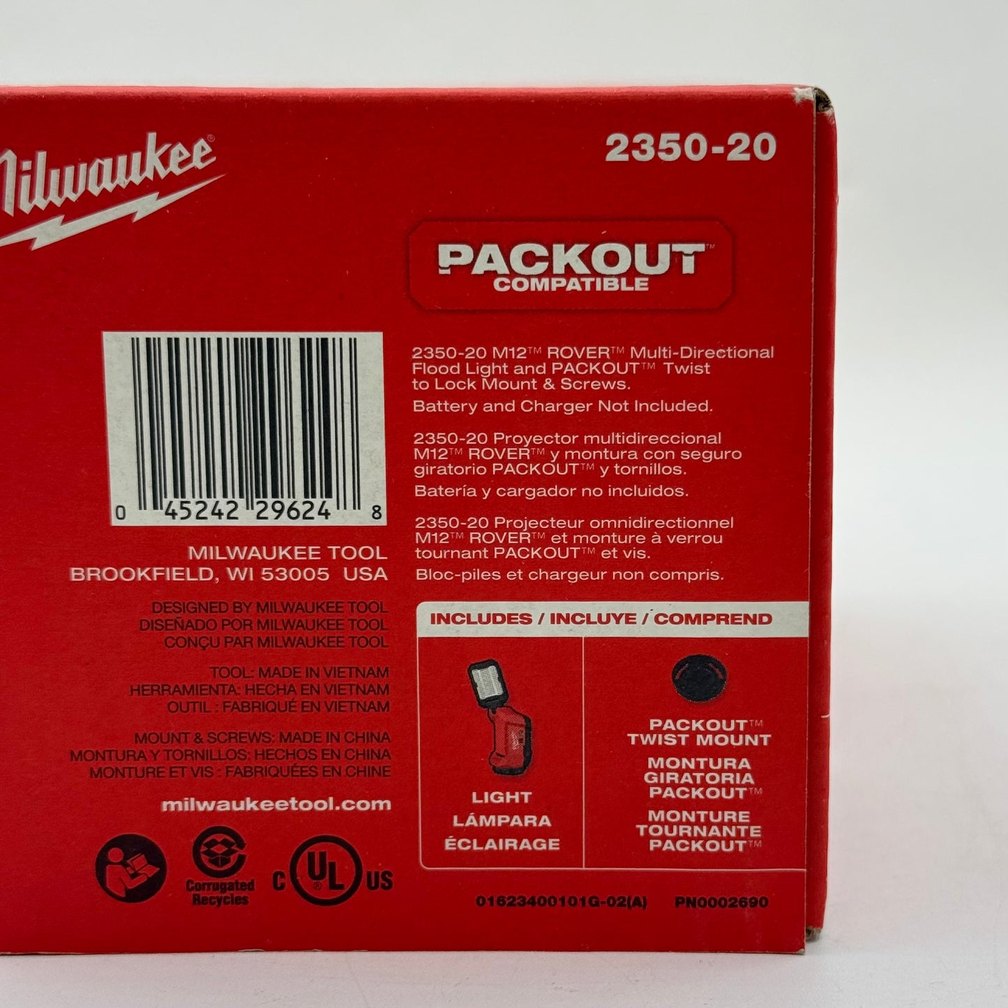 New Milwaukee 2350-20 M12 12V Rover Multi-Directional Flood Light