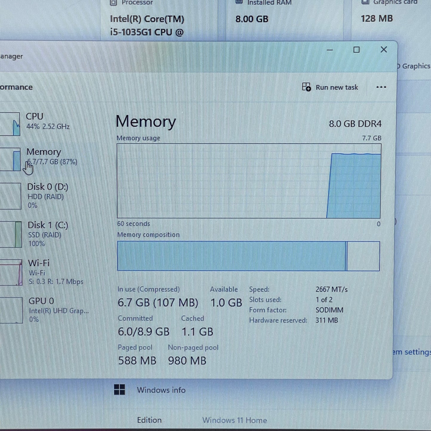 HP 17-by3065st 17.3" i5-1135G7 1.0GHz 8GB RAM 1TB HDD 120GB SSD