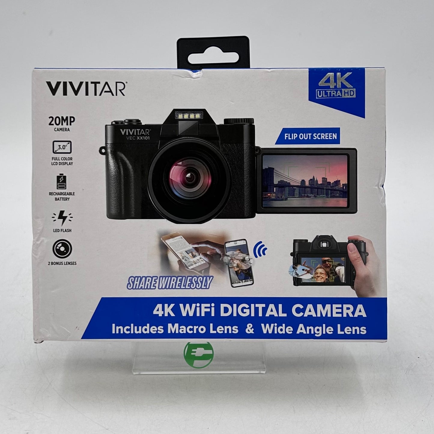 New Vivitar 4K WiFi Digital Camera VECXX101-MBLK 20MP