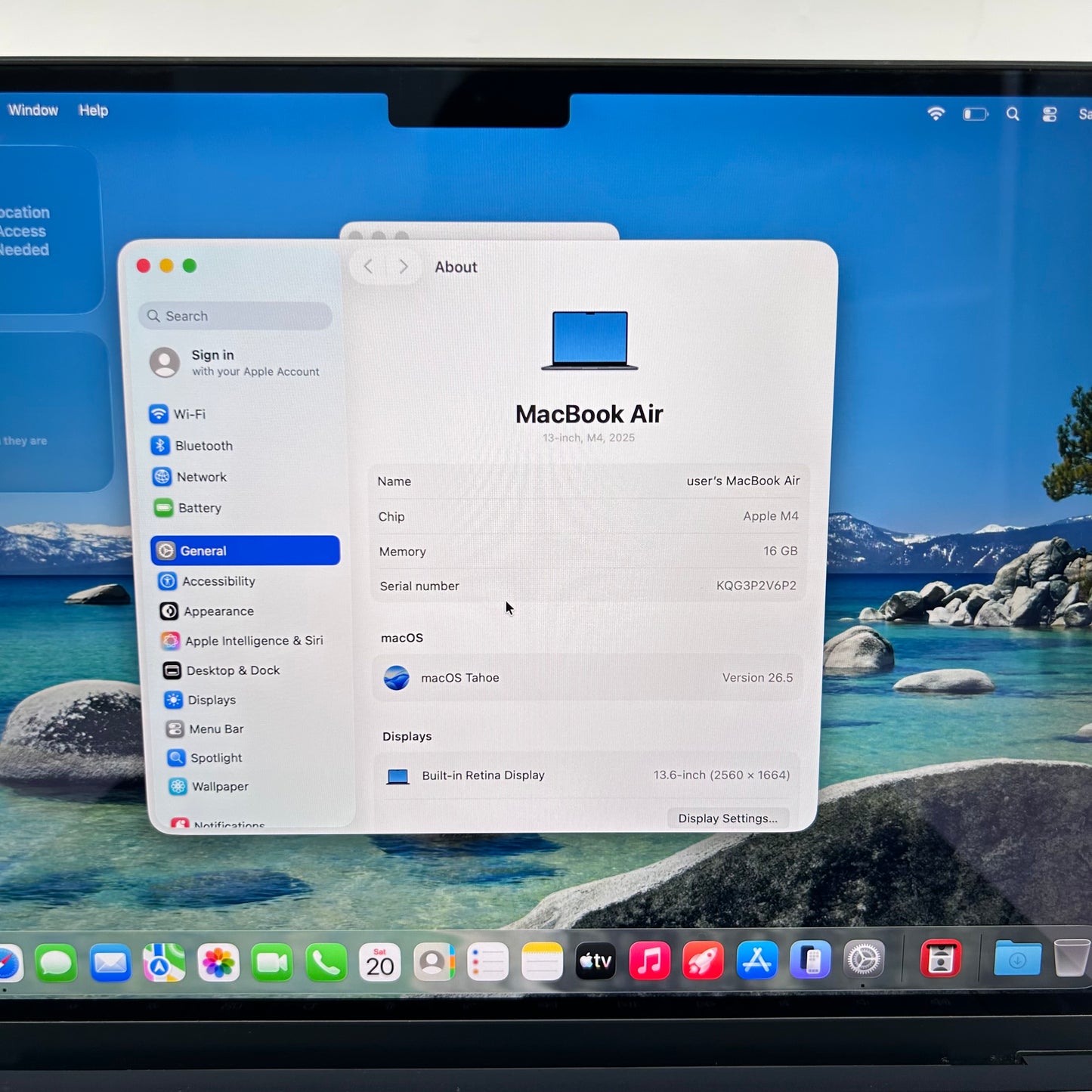 2025 Apple MacBook Air 13" M4 8C GPU 4.5GHz 16GB RAM 256GB SSD A3240