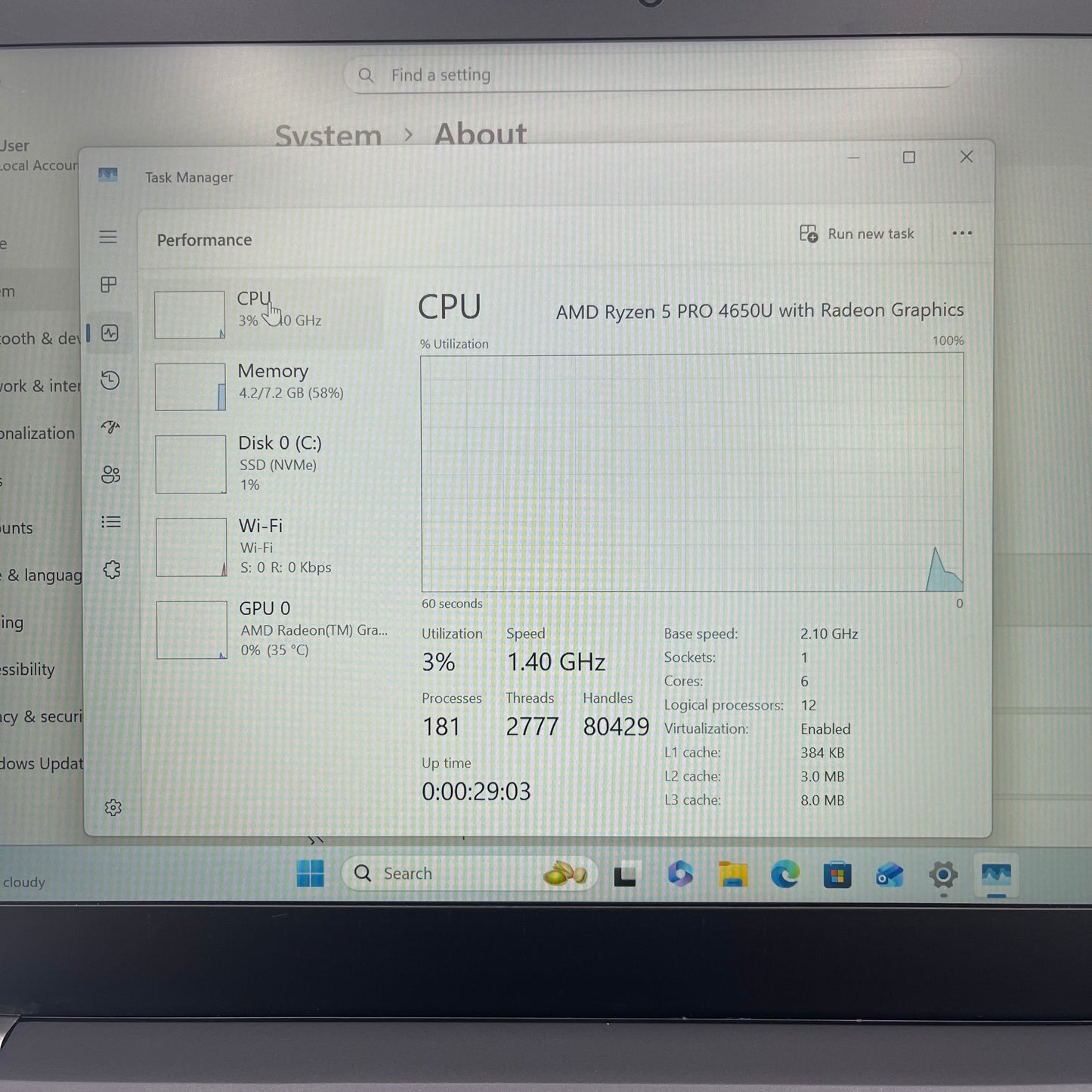 Lenovo ThinkPad T14s Gen 1 14" Ryzen 5 Pro 4650U 2.1GHz 8GB RAM 512GB SSD