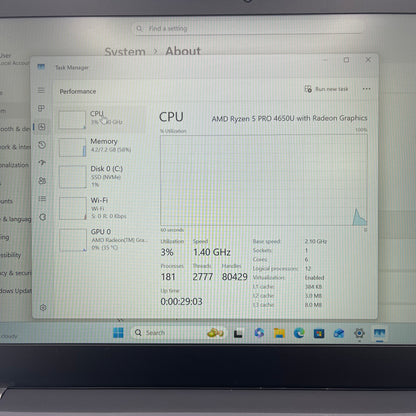Lenovo ThinkPad T14s Gen 1 14" Ryzen 5 Pro 4650U 2.1GHz 8GB RAM 512GB SSD