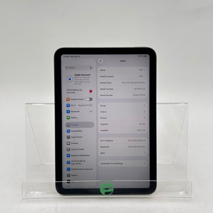 WiFi Only Apple iPad Mini 6th Gen 64GB Space Gray MK7M3LL/A