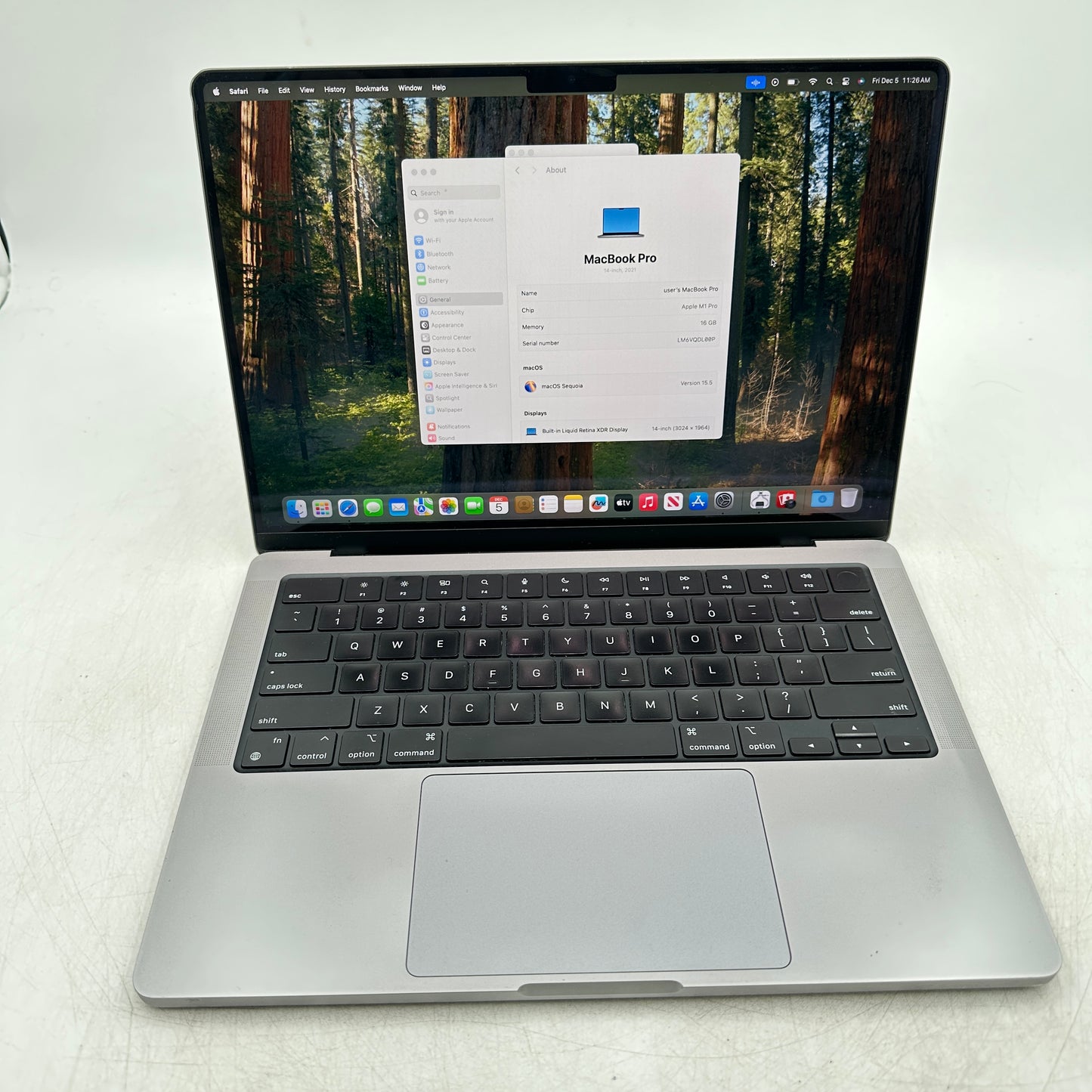 2021 Apple MacBook Pro 14" M1 Pro 14C GPU 3.2GHz 16GB RAM 512GB SSD A2442