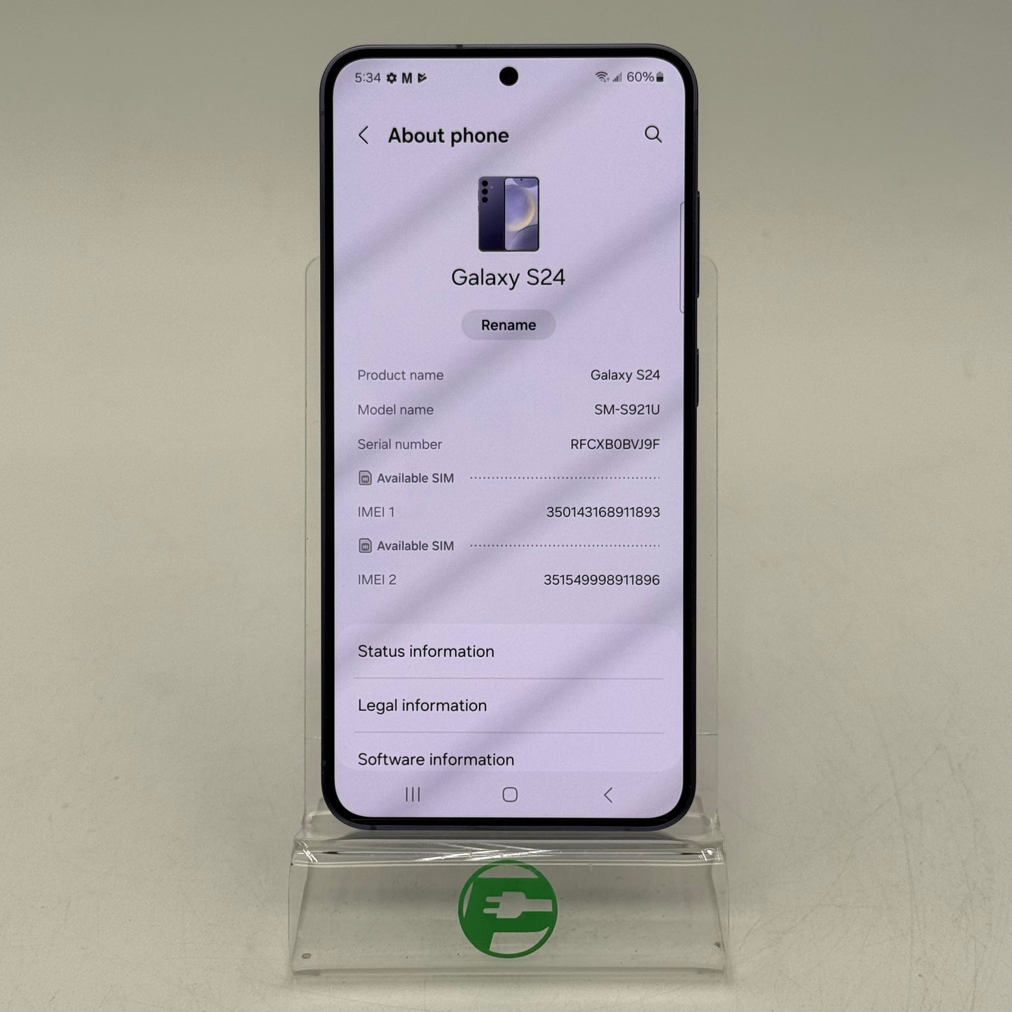 Unlocked Samsung Galaxy S24 8GB RAM 128GB SM-S921U Cobalt Violet