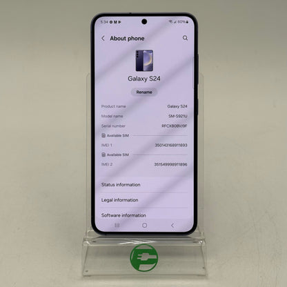 Unlocked Samsung Galaxy S24 8GB RAM 128GB SM-S921U Cobalt Violet