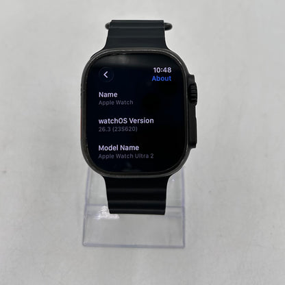 Unlocked Apple Watch Ultra 2 49MM Black Titanium Black Ocean Band MX4P3LW/A