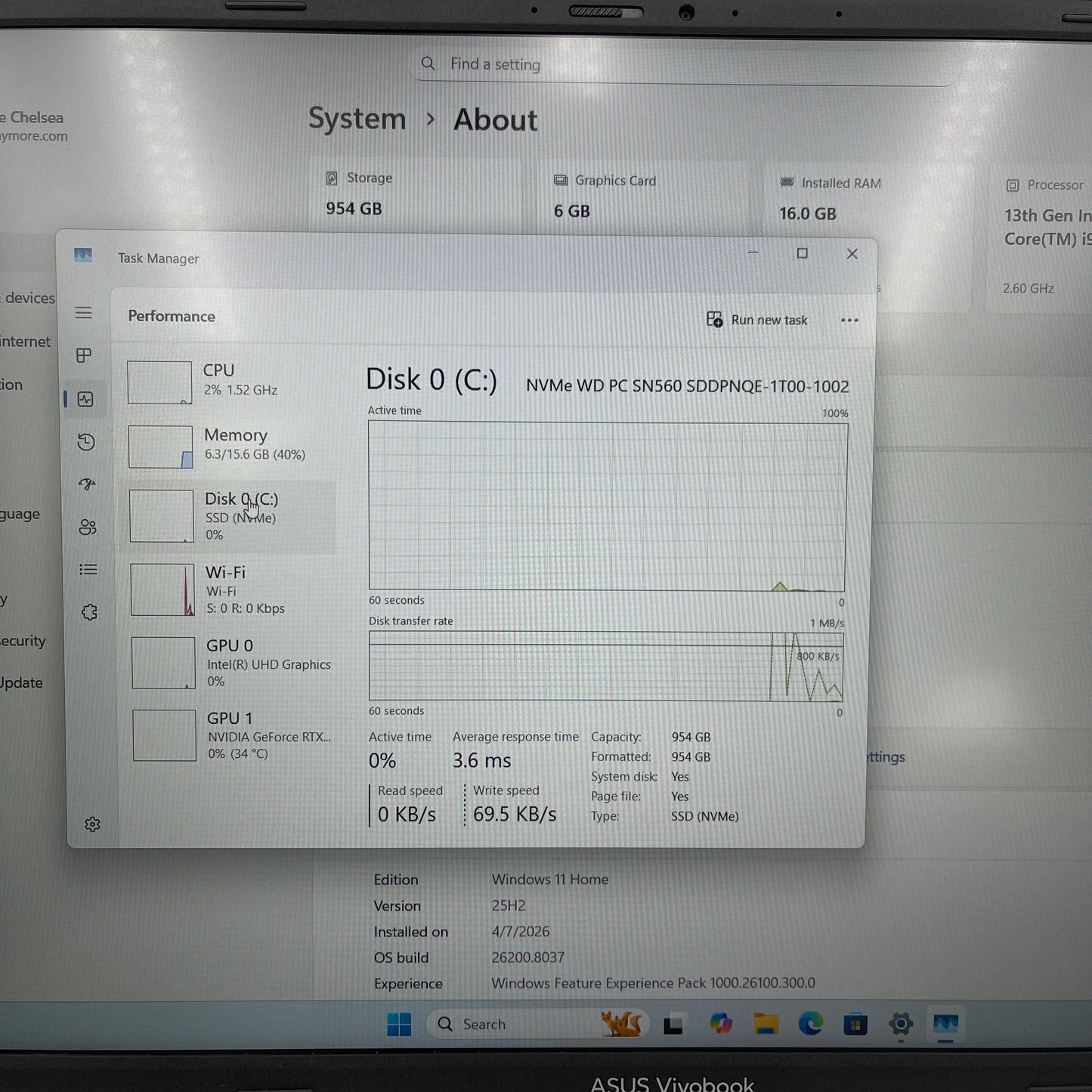 Asus Vivobook 16X OLED K3605V i9-13900H 2.6GHz 16GB RAM 1TB SSD GeForce RTX 4050