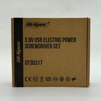 New Hi-Spec DT30317 3.6V USB Electric Power Screwdriver Set