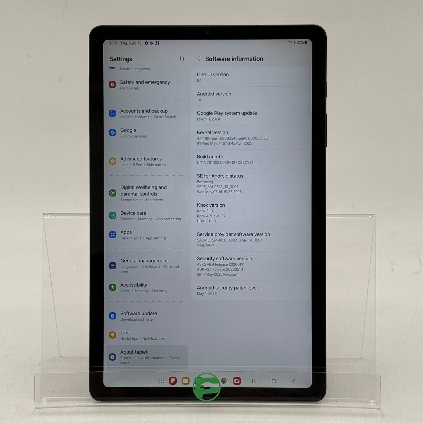 WiFi Only Samsung Galaxy Tab S6 Lite 10.4" 64GB Gray SM-P613