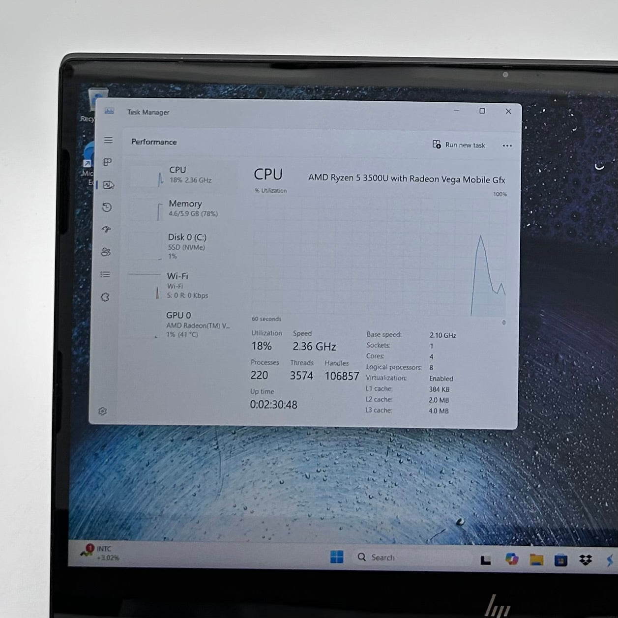 HP Envy x360 15M-DS0011DX 15.6" Ryzen 5 3500U 2.1GHz 8GB RAM 256GB SSD