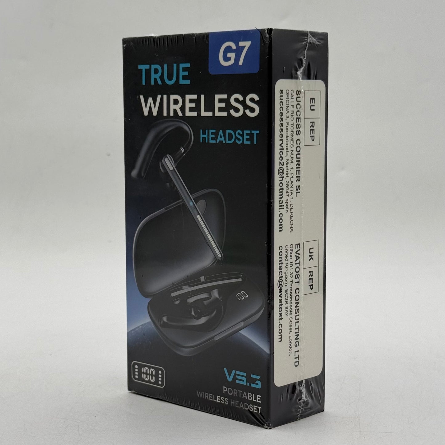 New G7 V5.3 Portable Bluetooth Wireless Headset Black