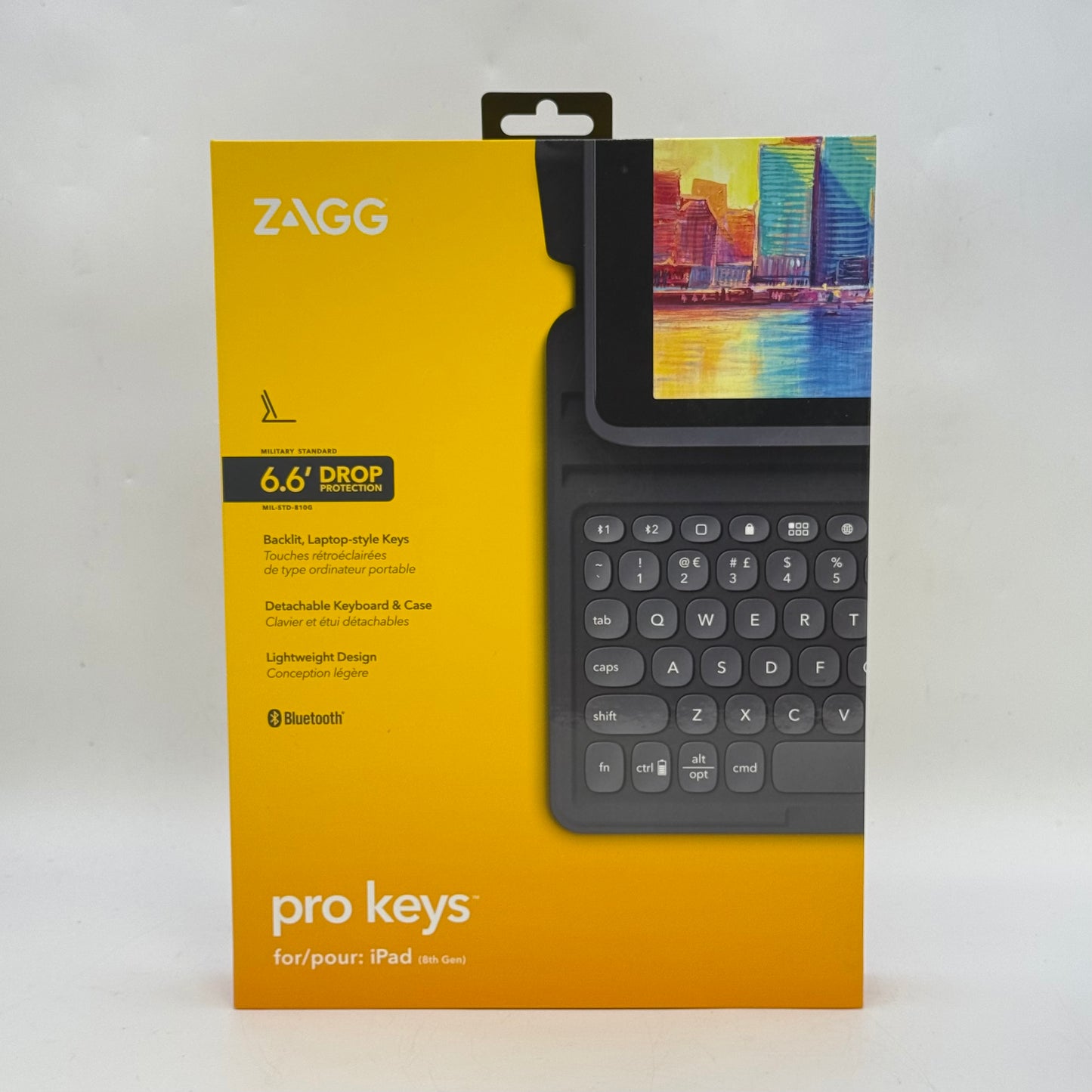 New Zagg Pro Keys Bluetooth Detachable Keyboard Case For iPad 8th Gen