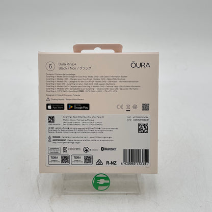 New Oura Ring 4 Size 6 Black Titanium Smart Ring JZ90-54144-06