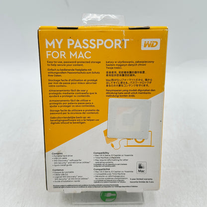 New Western Digital My Passport for Mac 1TB Portable Storage WDBFKF0010BBK-0B