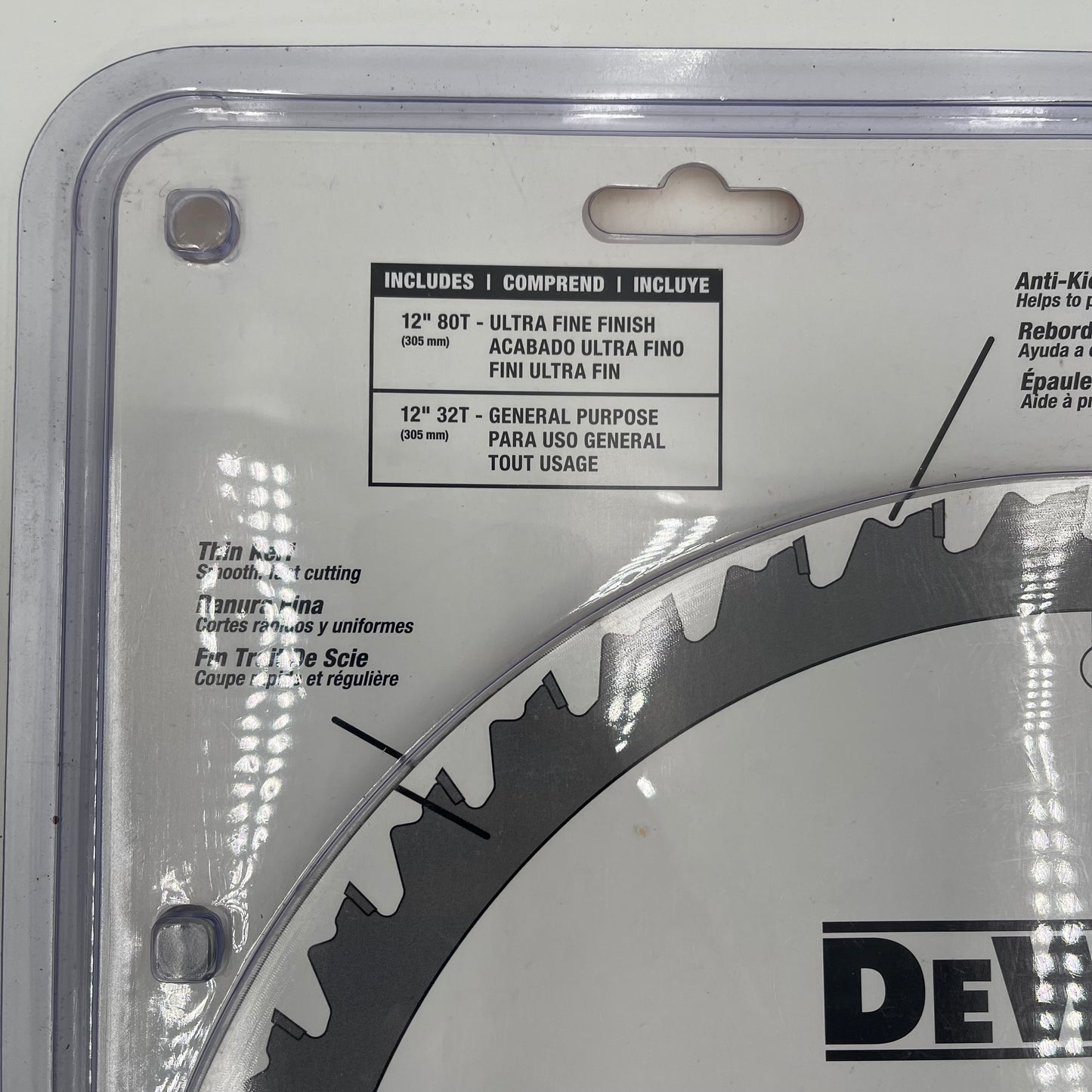 New DeWalt DW3128P5 Saw Blades Combo 12" 32 80 Tooth Fine Finish Carbide Miter