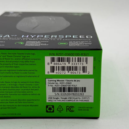 New Razer Naga V2 Hyperspeed RZ01-0360 Wireless Gaming Mouse Black