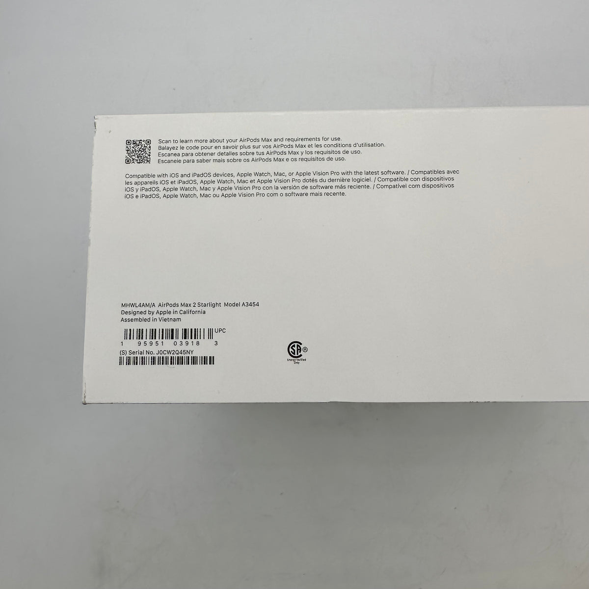 New Apple AirPods Max 2 Wireless Over-Ear Headphones Starlight MHWL4AM/A