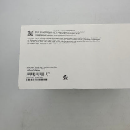 New Apple AirPods Max 2 Wireless Over-Ear Headphones Starlight MHWL4AM/A