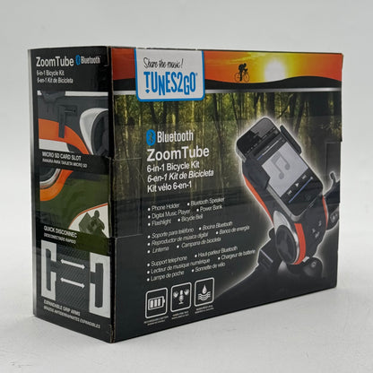 Tunes2Go ZoomTube 6-In-1 Bicycle Kit Bluetooth Speaker Phone Mount ZTB-F01